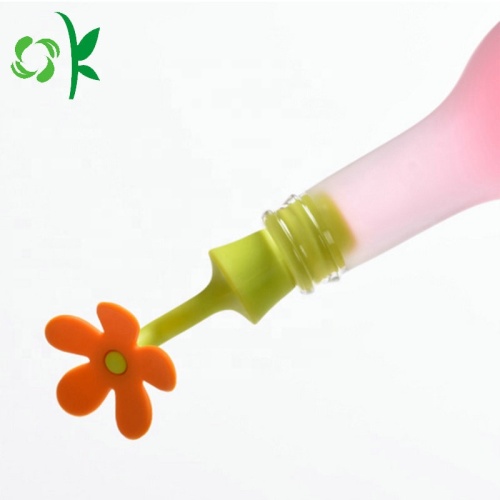 Benutzerdefinierter Blumen-Design-Silikon-Weinflaschenverschluss
