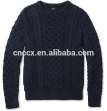 15JWT0117 men cotton cashmere cable knit sweater