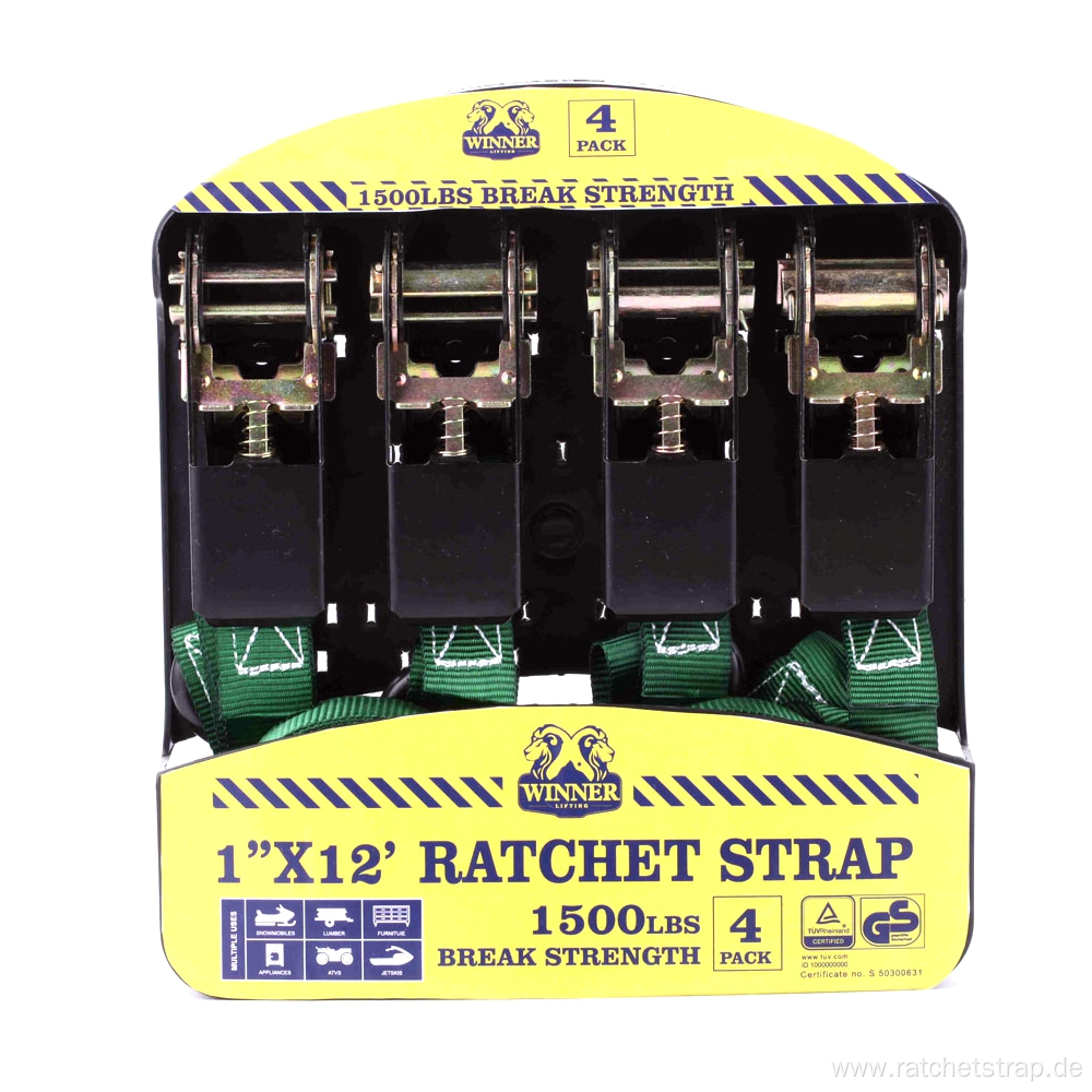 4-Pack 25MM Ratchet straps