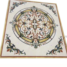 Chinese stone supplier custom flower waterjet marble tiles design floor pattern