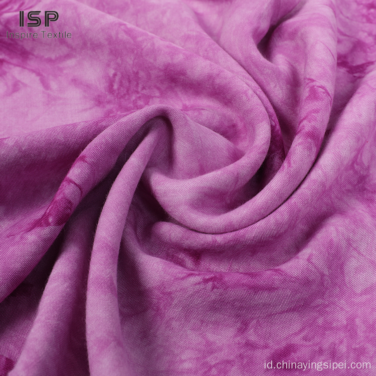 100% Viscose Challis &amp; Poplin Tie Dyed Fabric for Dresses