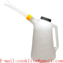 Plastic Oil Container with Lid & Flexi-Spout 3L Measuring Jug Pourer
