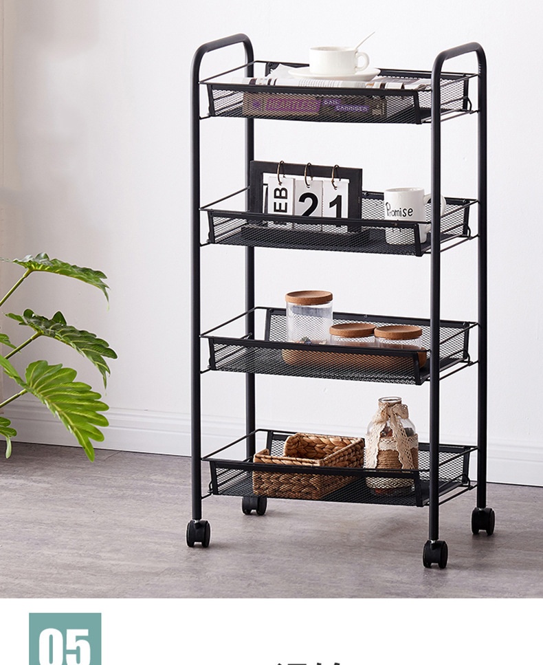 چرخ دستی ذخیره سازی آشپزخانه انعطاف پذیر غیر تاشو Non-folding Flexible Kitchen Storage Trolley