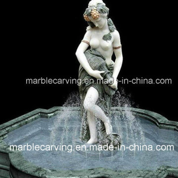 Green Onxy Carving Beatiful Girl Statues Water Fountain