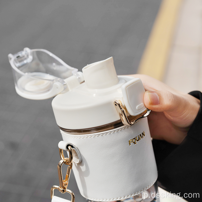 500ml BPA無料PP PC PC Modern2022 New Design Trendy Leather Double Drink Cups Water With Straw