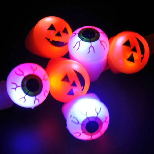 led ring light lamp pumpkin ring,Creative Gift Halloween decoration led finger ring light glow FC90089