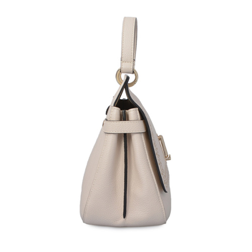 Sac fourre-tout en cuir Saffiano moyen beige