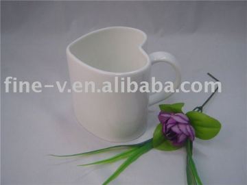 bone china heart shaped chocolate mug