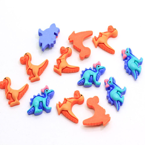 100pcs / Lot Kawaii Resin Dinosaur Cabochons Flatback Dino Cabs For Hairbow Center Embellishment DIY Phone Accessories