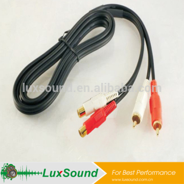 AV cable, 2RCA male to 2RCA female av out cable