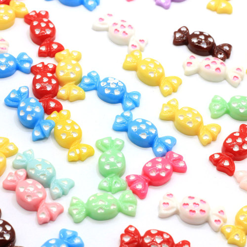 23mm Liebe Miniatur Polka Dot Candy Resin Cabochons mit flachem Rücken für die Telefondekoration DIY Craft Scrapbooking