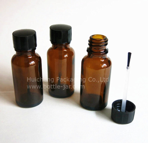 Custom design 20ml small amber nail polish glass bottles sale