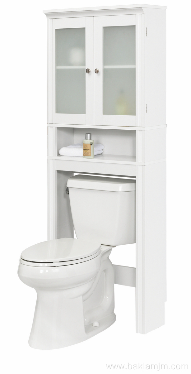 White Slim Bathroom Storage Cabinet