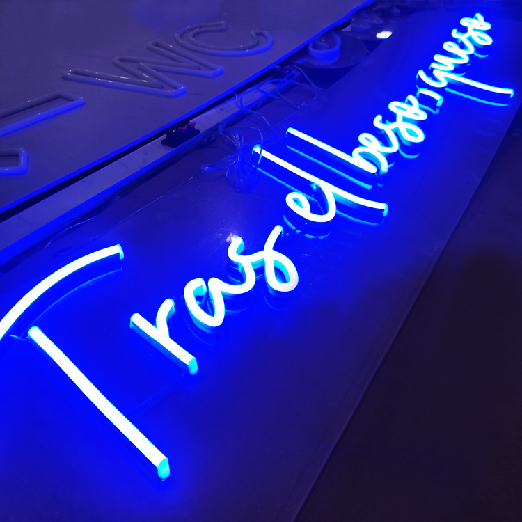 Custom illuminated advertising led letter light flex neon bar store logo signs