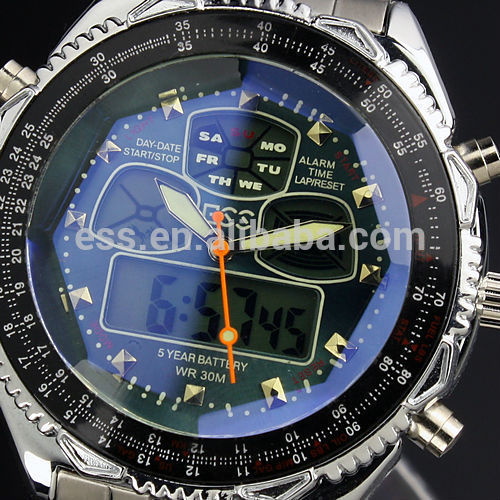 Brand New mens analog digital wrist watch alarm sport quartz watch WM007-ESS