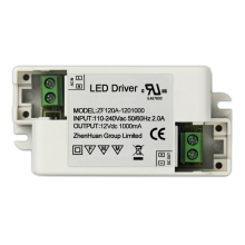 12W 12V 1A Transformador de controlador eléctrico LED blanco