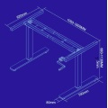 Estrutura de mesa ergonômica para computador com rachadura manual