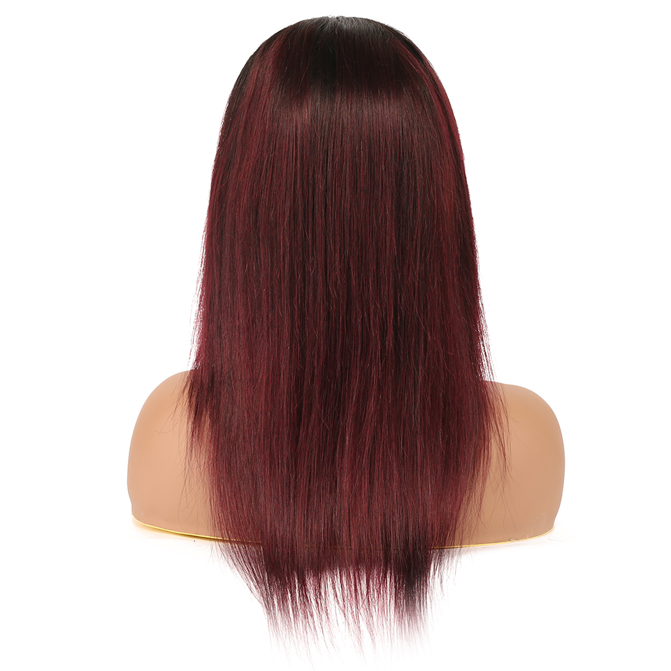 1B/99J Burgundy Straight Bob Wig Glueless Lace Frontal Wigs Ombre Brazilian Human Hair Closure Bob Wigs 13x4/13x6 Lace Wigs