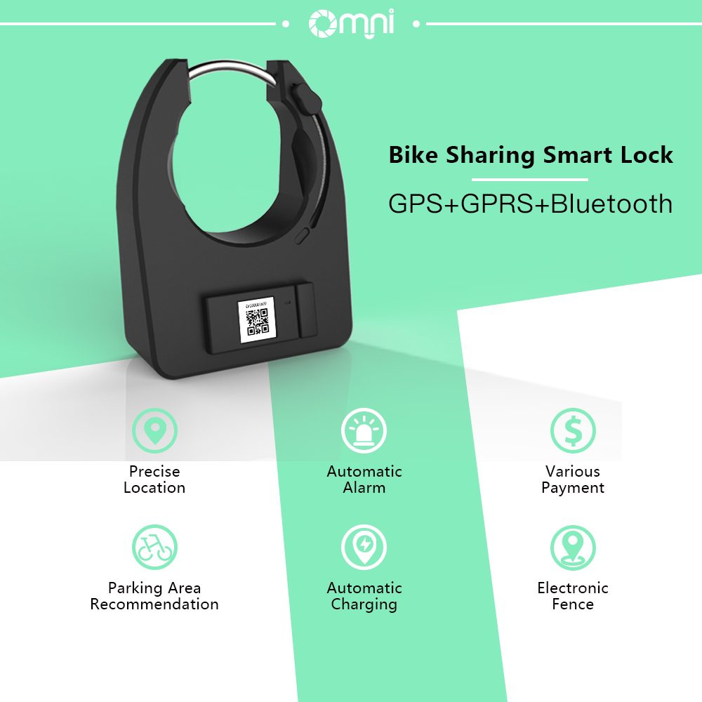 Omni New smart RFID lock QR code scan unlock OGB1Smart bicycle lock with two unlock ways GPS GPRS BLE App