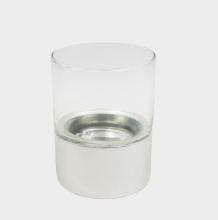 Glass Candle Holder with Resin Base