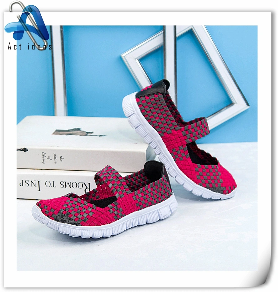 Wholesale Jinjiang Design High Quality Women Handmade Woven Shoes