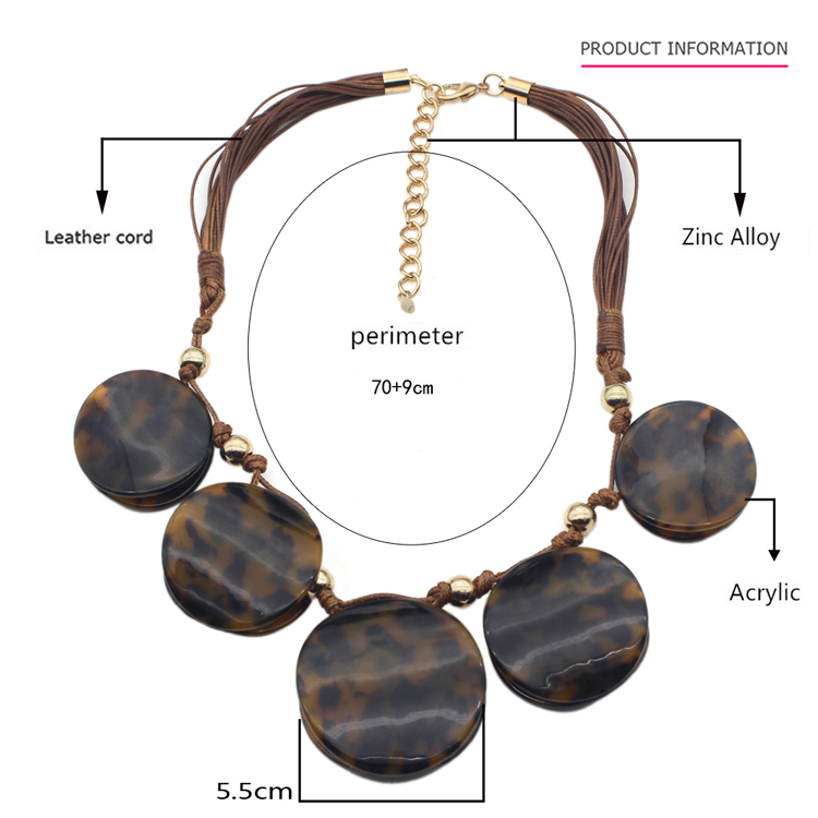 Custom handmade acrylic acetate tortoiseshell jewelry for women popular unique designer necklace