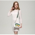 Women Messenger Leather Bag Embroidery Patch