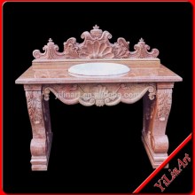 Yellow oval stone basins bathroom