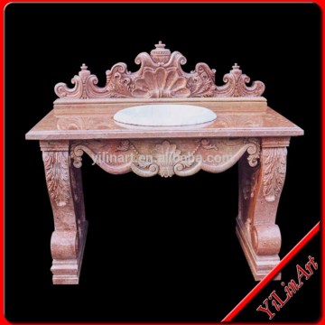 Yellow oval stone basins bathroom