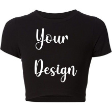 Crop Tops for Girls: 95% Cotton 5% Spandex Custom Screen Printing Short Tshirts