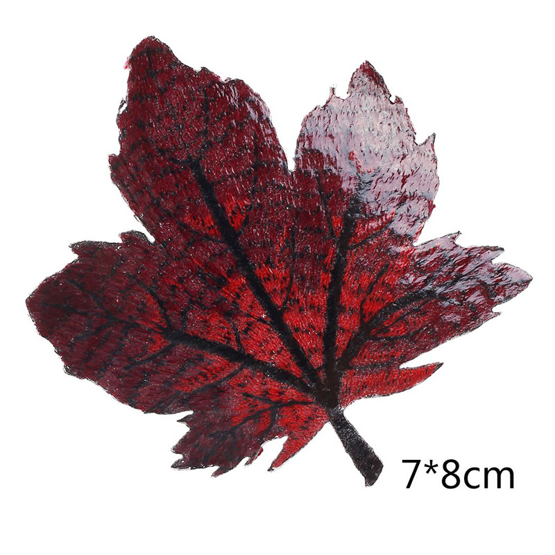 Colorful Maple Leaf Embroidered Patches