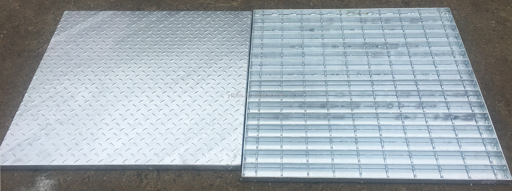 Hot Dip Galvanized MS/GI Composite Steel Grating with Checkered Plate Outdoor Compound Grating Plate