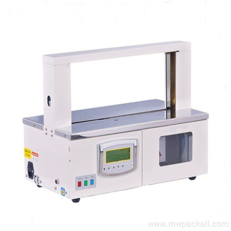 Small articles opp band kraft paper banding machine banknote desktop automatic paper roll tape strapping machine