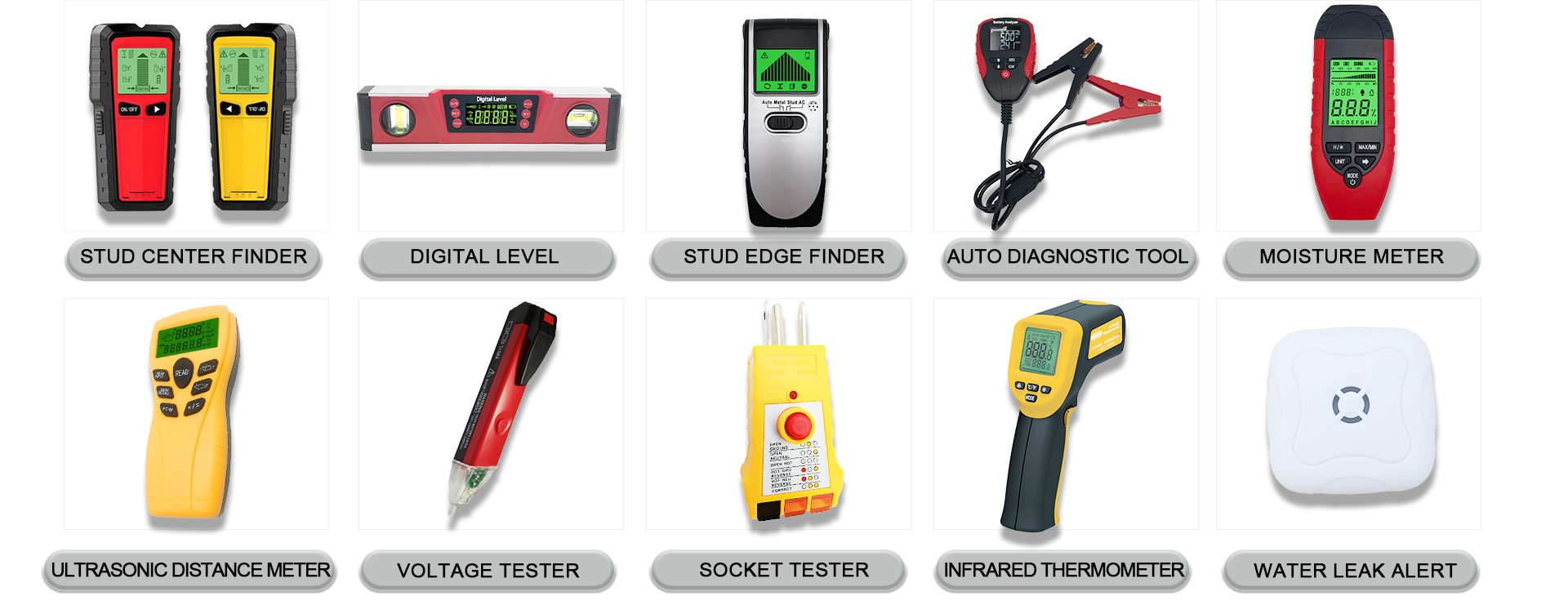 5-in-1 Muti-function With Backlight LCD Display Electronic Wall Beam Scanner Stud Center Finder