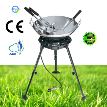 Gas Stove with Carbon Wok Kit Spoon, Skimmer, Spatula