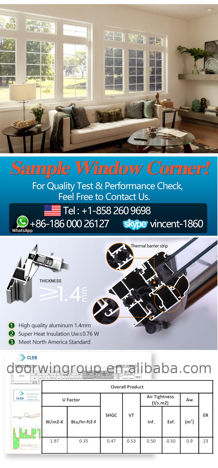 American Style House Aluminum Crank Open Handle Casement Window