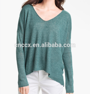 15SHT3121 V-neck Linen Pullover