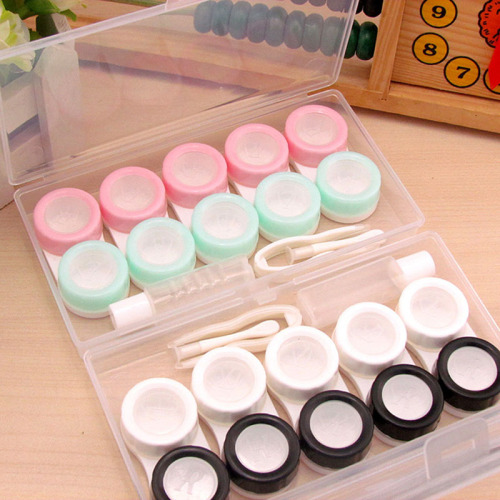 6 Pairs Contact Lens Case Eye Contact Lens Box Women Travel Contact Lenses Case Leakproof Container Lenses Box for Display Box