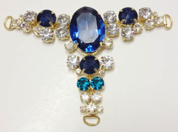 Diamante Sandals Trim, Turquoise Stone and Rhinestone Sandals Chain