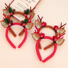 Red Antler Headband - Mori Moose Hair Accessory Christmas Gift