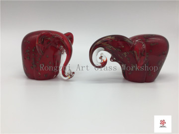 Two Elegant Elephant Glass Sculpture