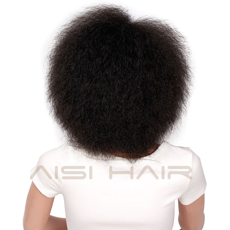 Dark Natural Black Synthetic Wig Kinky Curly Short Afro Wigs For Women Fluffy Wigs for African American