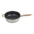 Stainless Steel Frying Pan with Blue Glass Lid