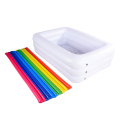 Rectangular inflatable Rainbow sprinkler pool family pool