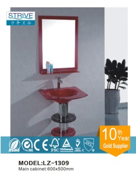 Glass Basin Bathroom Sink and Vanity