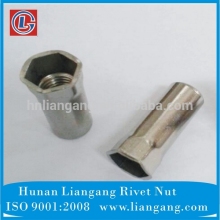 stainless steel half hex closed end blind rivet nut
