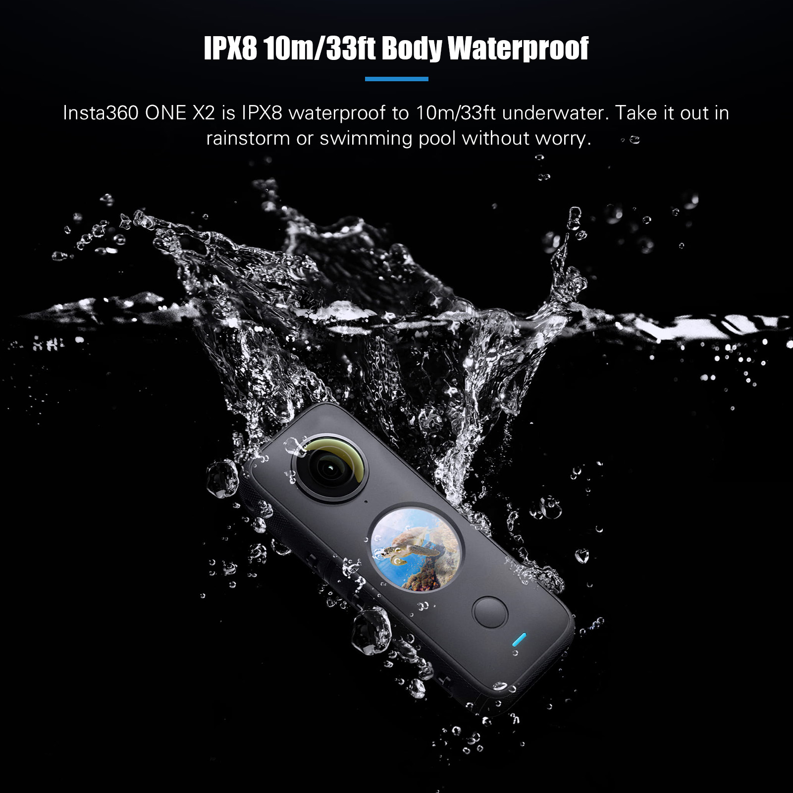 Insta360 ONE X2 Panoramic Video Action Camera LCD Touch Screen Waterproof Stabilization 360 Camera