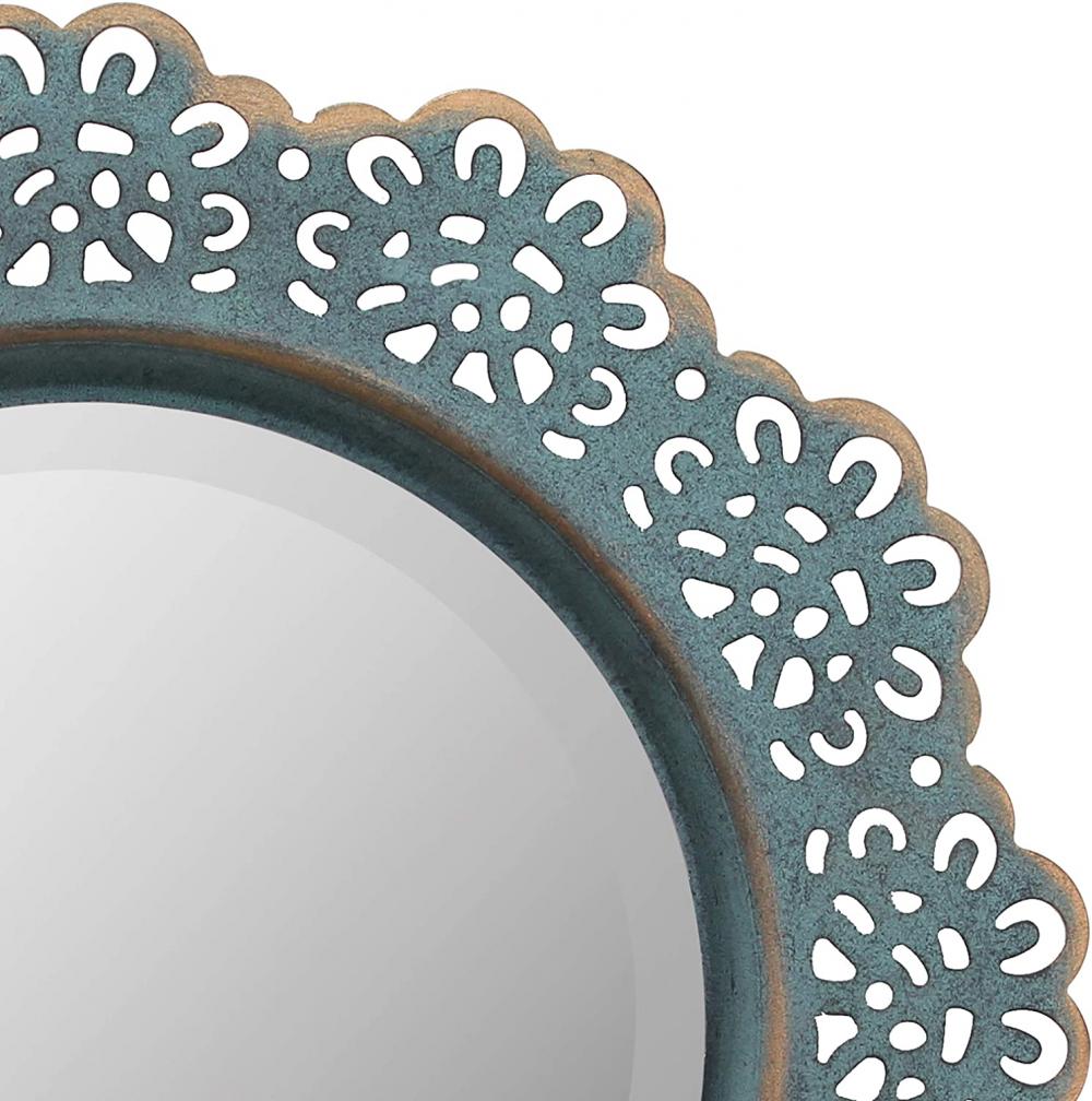 Cermin dinding renda logam dekoratif