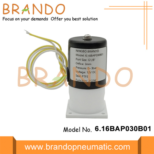 1/8 &#39;&#39; Acid Alkali Corrosiebestendigheid PTFE Solenoïde klep