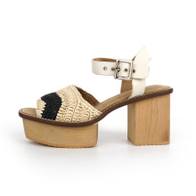 Raffia Root Woven High Heels